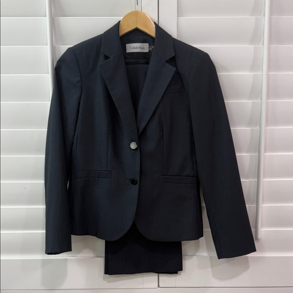 Calvin Klein Women's dark pinstripe suit